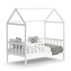 Hausbett "Skandi" Weiß 167 X 87 Cm Mit Matratze Vitalispa -Möbel Store m5191 08 ol