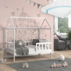 Hausbett "Skandi" Weiß 167 X 87 Cm Mit Matratze Vitalispa -Möbel Store m5191 m 04 ol