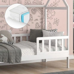 Hausbett "Skandi" Weiß 167 X 87 Cm Mit Matratze Vitalispa -Möbel Store m5191 m 05 ol