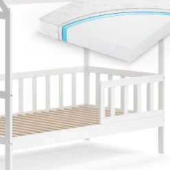 Hausbett "Skandi" Weiß 167 X 87 Cm Mit Matratze Vitalispa -Möbel Store m5191 m 06 ol