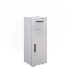 Midischrank "Irma" Weiß Hochglanz 30 X 81 Cm Vicco