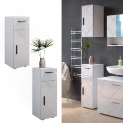 Midischrank "Irma" Weiß Hochglanz 30 X 81 Cm Vicco -Möbel Store m5203 02 ol