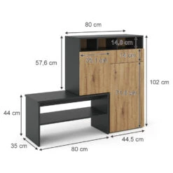 Schuhschrank "Selena" Anthrazit/Eiche 125 X 102 Cm Vicco -Möbel Store m5214 03 ol