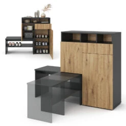 Schuhschrank "Selena" Anthrazit/Eiche 125 X 102 Cm Vicco -Möbel Store m5214 08 ol