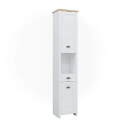 Badschrank "Nino" Weiß/Artisan-Eiche 39.2 X 190.5 Cm Vicco