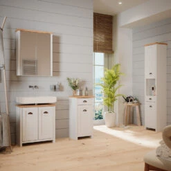 Midischrank "Nino" Weiß/Artisan-Eiche 39.2 X 79 Cm Vicco -Möbel Store m5220 04 ol