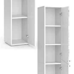 Badschrank "Irida" Weiß/Marmor Hochschrank 30x162 Cm Livinity 14 Badschrank "Irida" Weiß/Marmor Hochschrank 30x162 Cm Livinity -Möbel Store m5223 06 ol