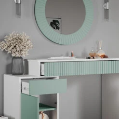 Schminktisch "Arles" Grün/Weiß 120 Cm Vicco 14 Schminktisch "Arles" Grün/Weiß 120 Cm Vicco -Möbel Store m5229 05 ol