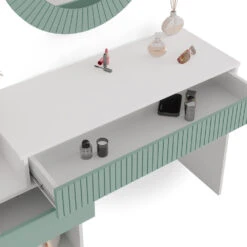 Schminktisch "Arles" Grün/Weiß 120 Cm Vicco 15 Schminktisch "Arles" Grün/Weiß 120 Cm Vicco -Möbel Store m5229 06 ol