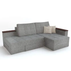 Sofa L Form Grau 160 X 240 Cm Linke Ecke Vitalispa