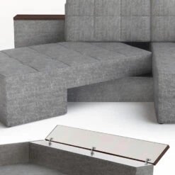 Sofa L Form Grau 160 X 240 Cm Linke Ecke Vitalispa -Möbel Store m522 06 ol