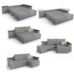 Sofa L Form Grau 160 X 240 Cm Linke Ecke Vitalispa -Möbel Store m522 07 ol