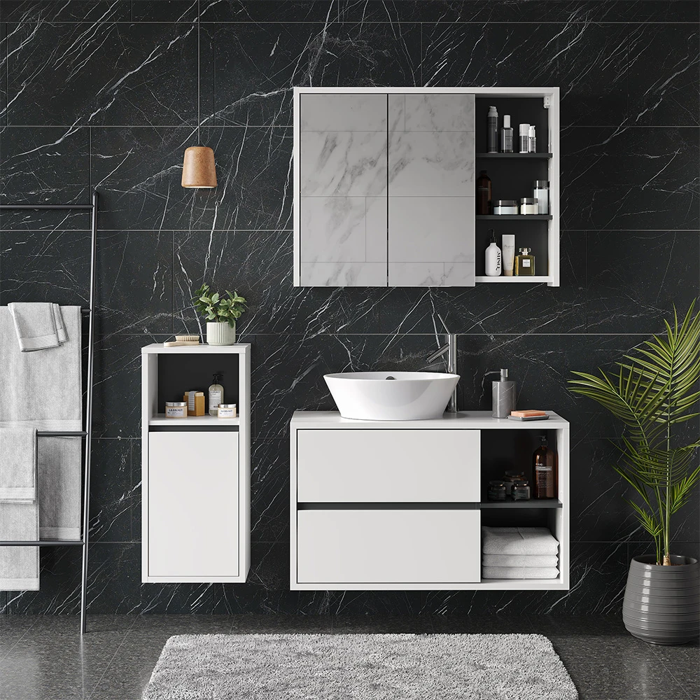 Midischrank "Viola" Weiß/Anthrazit 38 X 80 Cm Vicco 6 Midischrank "Viola" Weiß/Anthrazit 38 X 80 Cm Vicco – Bild 4