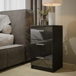 Nachttisch "Irma" Schwarz Hochglanz 37.6 X 66 Cm Vicco -Möbel Store m5255 04 ol