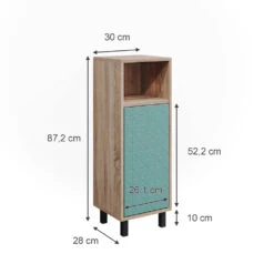 Midischrank "Agasta" Mintgrün/Sonoma 30 X 87.2 Cm Vicco -Möbel Store m5263 03 ol