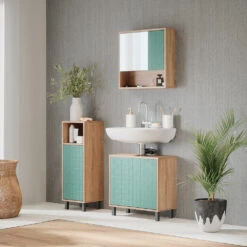 Midischrank "Agasta" Mintgrün/Sonoma 30 X 87.2 Cm Vicco -Möbel Store m5263 04 ol