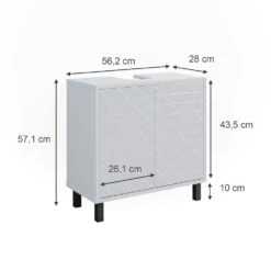 Waschbeckenunterschrank "Agasta" Weiß Hochglanz 56.2 X 57.1 Cm Vicco -Möbel Store m5266 03 ol