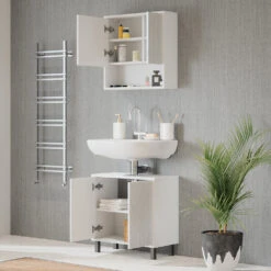 Waschbeckenunterschrank "Agasta" Weiß Hochglanz 56.2 X 57.1 Cm Vicco -Möbel Store m5266 05 ol