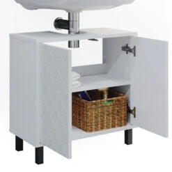 Waschbeckenunterschrank "Agasta" Weiß Hochglanz 56.2 X 57.1 Cm Vicco -Möbel Store m5266 06 ol