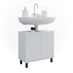 Waschbeckenunterschrank "Agasta" Weiß Hochglanz 56.2 X 57.1 Cm Vicco -Möbel Store m5266 07 ol