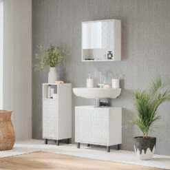 Midischrank "Agasta" Weiß Hochglanz 30 X 87.2 Cm Vicco -Möbel Store m5268 04 ol