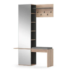 Garderobe Goldkraft Eiche/Anthrazit 120 X 190 Cm Vicco