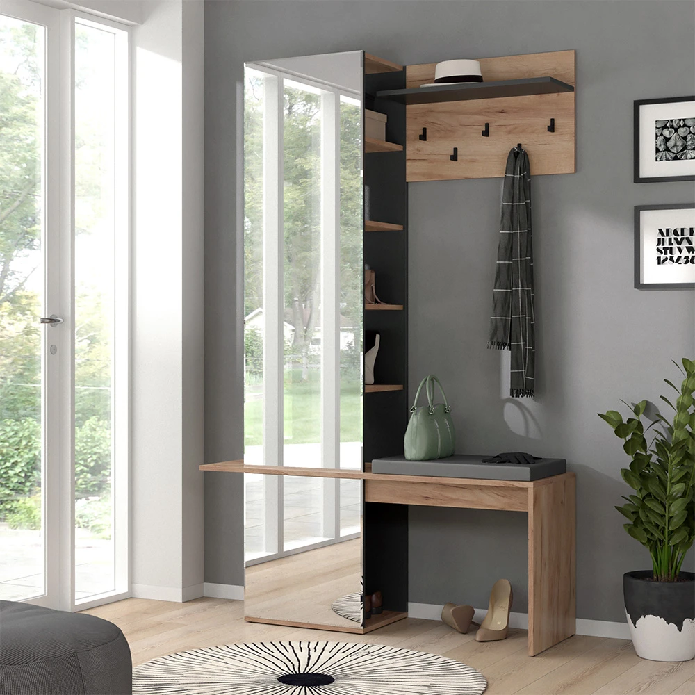 Garderobe Goldkraft Eiche/Anthrazit 120 X 190 Cm Vicco 6 Garderobe Goldkraft Eiche/Anthrazit 120 X 190 Cm Vicco – Bild 4