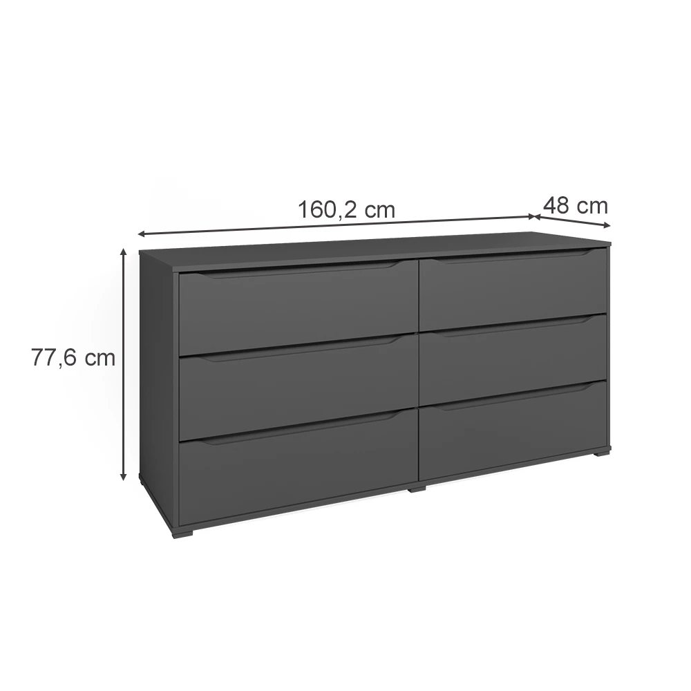 Sideboard "Ruben" Anthrazit 160.2 X 77.6 Cm Vicco 5 Sideboard "Ruben" Anthrazit 160.2 X 77.6 Cm Vicco – Bild 3