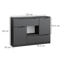 Sideboard "Ruben" Anthrazit 120 X 84 Cm Vicco -Möbel Store m5330 03 ol