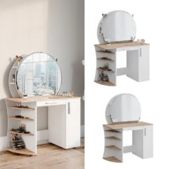 Schminktisch "Almina" Sonoma/Weiß 100 Cm Vicco -Möbel Store m5331 02 ol