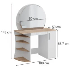 Schminktisch "Almina" Sonoma/Weiß 100 Cm Vicco -Möbel Store m5331 03 ol