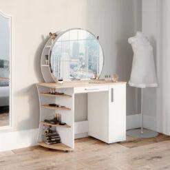 Schminktisch "Almina" Sonoma/Weiß 100 Cm Vicco -Möbel Store m5331 04 ol