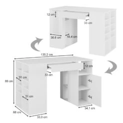 Schreibtisch "Victoria" Weiß 135.2 X 68 Cm Vicco -Möbel Store m5334 03 new ol