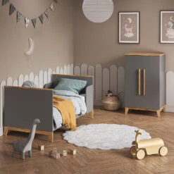 Kinderkleiderschrank "Malia" Grau/Eiche 70 X 120 Cm Vitalispa -Möbel Store m5368 04 ol