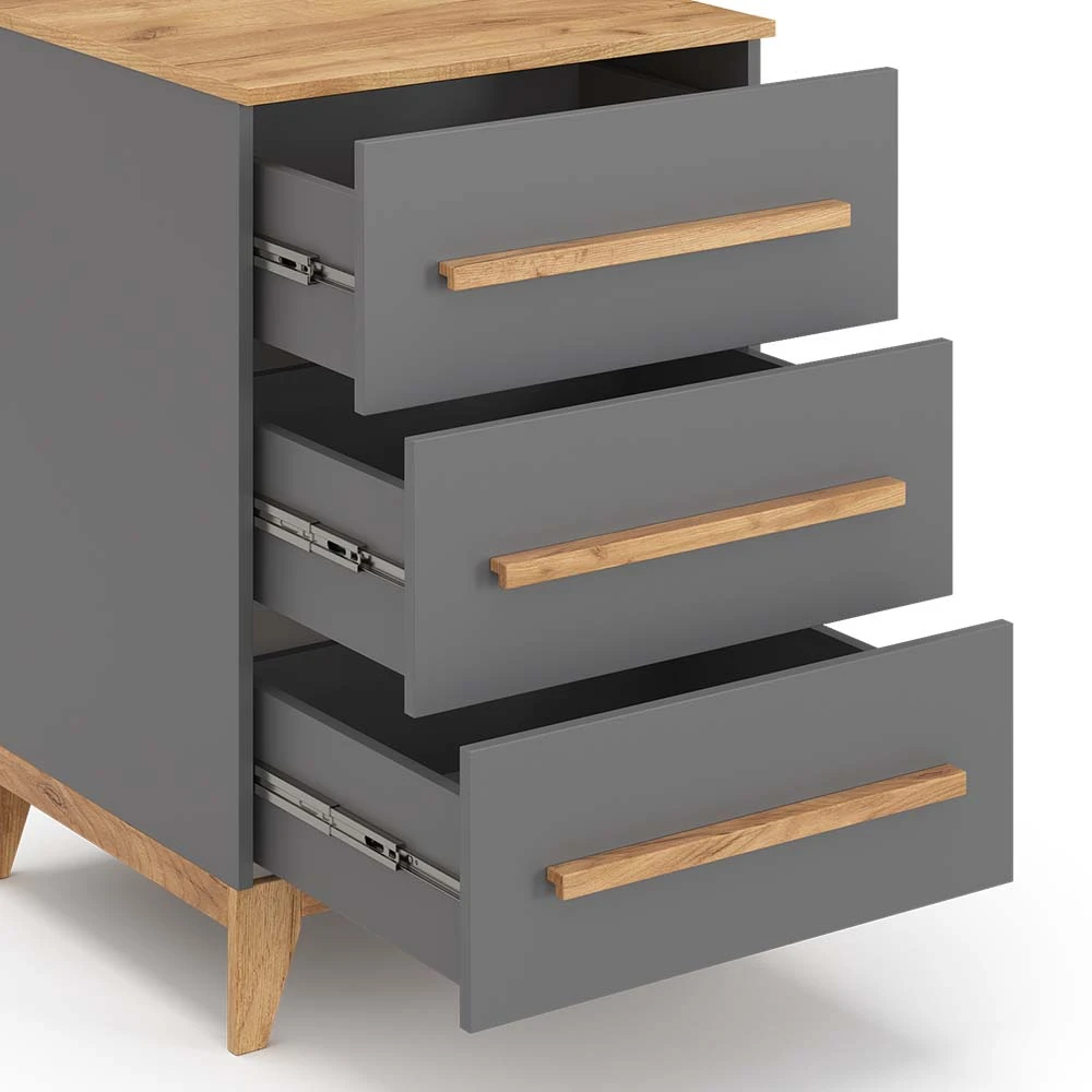 Sideboard "Malia" Grau/Eiche 60 X 88 Cm Vitalispa 8 Sideboard "Malia" Grau/Eiche 60 X 88 Cm Vitalispa – Bild 6