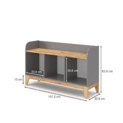 Kinderregal "Malia" Grau/Eiche 107.2 X 63.8 Cm Vitalispa -Möbel Store m5370 03 ol