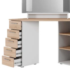 Eckschminktisch "Sofia" Weiß/Sonoma/Sonoma 128.4 Cm Mit Hocker Vicco -Möbel Store m5420 hw 06 ol