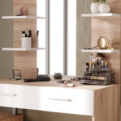 Schminktisch "Maria" Weiß/Sonoma/Sonoma 132 Cm Vicco -Möbel Store m5422 05 ol