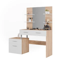 Schminktisch "Maria" Weiß/Sonoma/Sonoma 132 Cm Vicco -Möbel Store m5422 07 ol