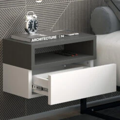 Nachttisch "Urbano" Anthrazit/Weiß 45 X 28 Cm Vicco 13 Nachttisch "Urbano" Anthrazit/Weiß 45 X 28 Cm Vicco -Möbel Store m5436 2er set 05 ol