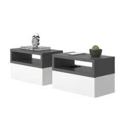 Nachttisch "Urbano" Anthrazit/Weiß 45 X 28 Cm Vicco 15 Nachttisch "Urbano" Anthrazit/Weiß 45 X 28 Cm Vicco -Möbel Store m5436 2er set 07 ol