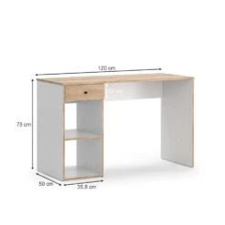 Schreibtisch "Sirio" Weiß/Goldkraft Eiche 120 X 50 Cm Vicco -Möbel Store m5469 03 ol