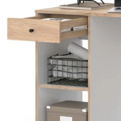 Schreibtisch "Sirio" Weiß/Goldkraft Eiche 120 X 50 Cm Vicco -Möbel Store m5469 06 ol