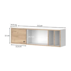 Wandregal "Sirion" Weiß/Goldkraft Eiche 110 X 32 Cm Vicco -Möbel Store m5471 03 ol