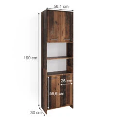 Badschrank "Maris" Eiche Rustikal 56.1 X 190 Cm Vicco -Möbel Store m5481 03 ol