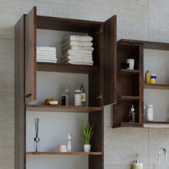 Badschrank "Maris" Eiche Rustikal 56.1 X 190 Cm Vicco -Möbel Store m5481 05 ol