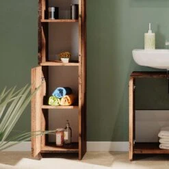 Badschrank "Kiko" Eiche Rustikal 30 X 190 Cm Vicco -Möbel Store m5482 05 ol