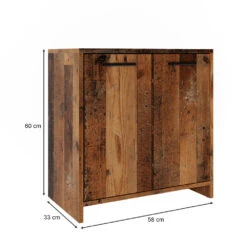 Waschbeckenunterschrank "Kiko" Eiche Rustikal 58 X 60 Cm Vicco 11 Waschbeckenunterschrank "Kiko" Eiche Rustikal 58 X 60 Cm Vicco -Möbel Store m5484 03 ol