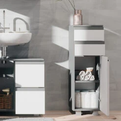 Midischrank "J-Shape" Weiß/Anthrazit 30 X 95 Cm Vicco 13 Midischrank "J-Shape" Weiß/Anthrazit 30 X 95 Cm Vicco -Möbel Store m5509 05 ol