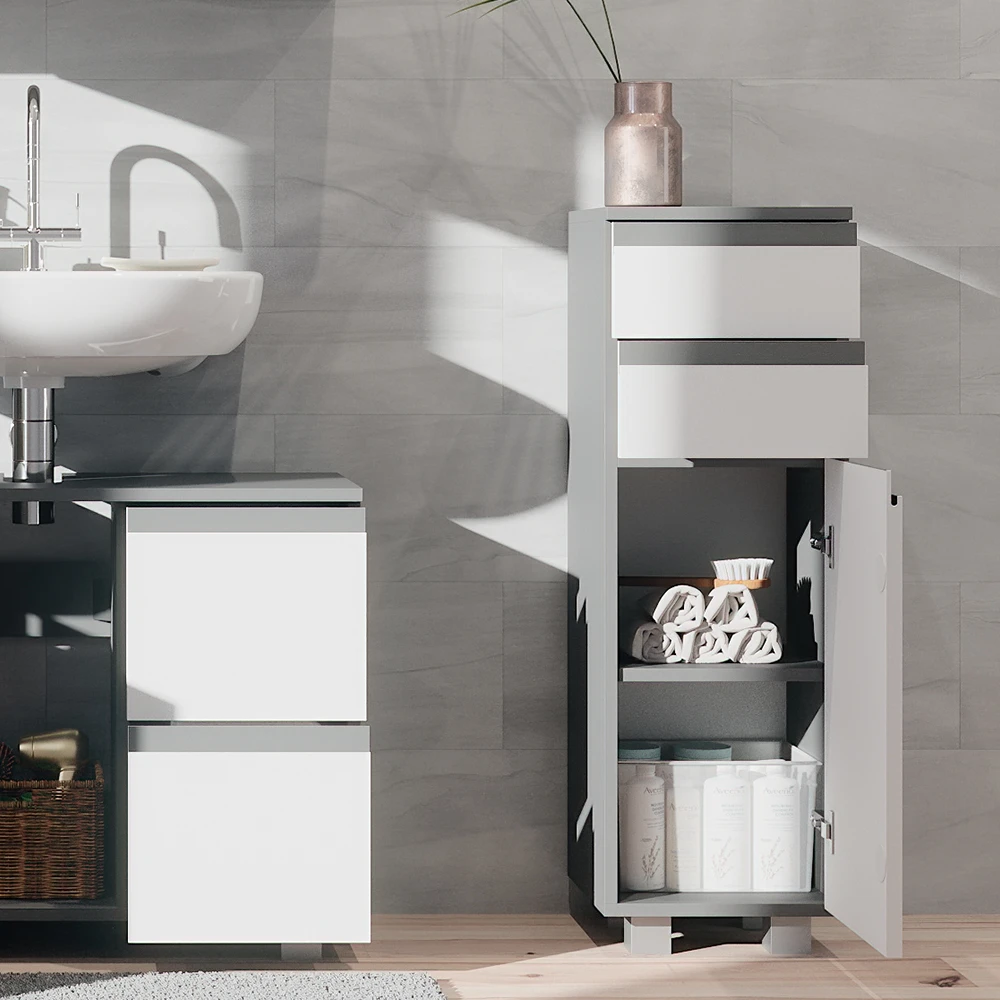 Midischrank "J-Shape" Weiß/Anthrazit 30 X 95 Cm Vicco 7 Midischrank "J-Shape" Weiß/Anthrazit 30 X 95 Cm Vicco – Bild 5